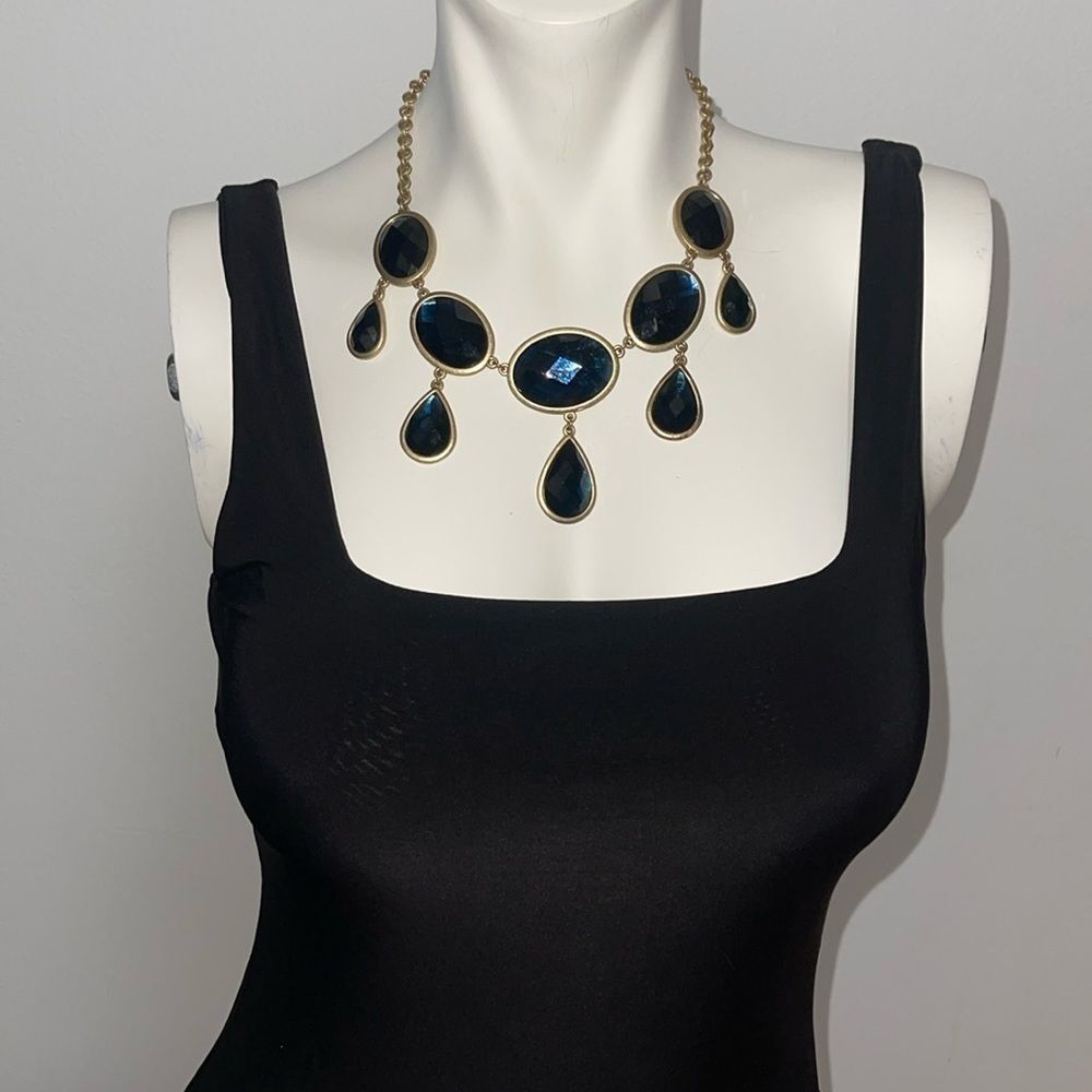 Lia Sophia Kiam Family Collection "DUCHESS" Royal Blue and Gold Necklace